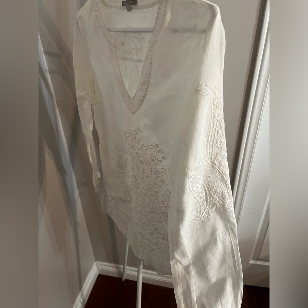 Massimo Dutti Cream Embroidered Tunic - Picture 5 of 5